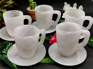 Beautiful White Quartz Tea Cup & Saucer - ONLY 1 Cup and 1 Saucer