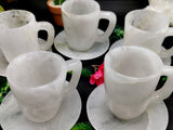 Beautiful White Quartz Tea Cup & Saucer - ONLY 1 Cup and 1 Saucer