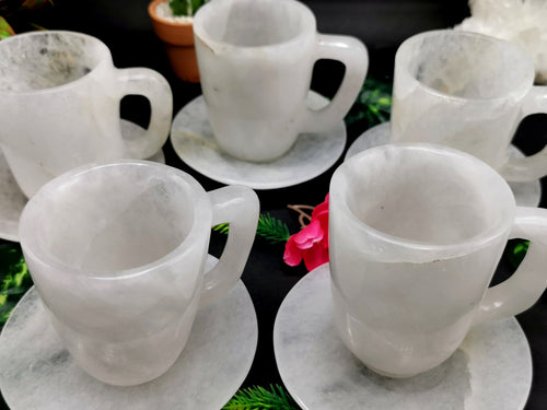 Beautiful White Quartz Tea Cup & Saucer - ONLY 1 Cup and 1 Saucer