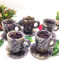 Chevron Amethyst Cup & Saucer - ONLY 1 Cup and 1 Saucer