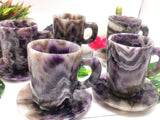 Chevron Amethyst Cup & Saucer - ONLY 1 Cup and 1 Saucer