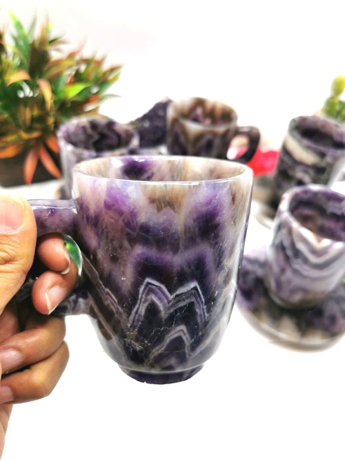 Chevron Amethyst Cup & Saucer - ONLY 1 Cup and 1 Saucer