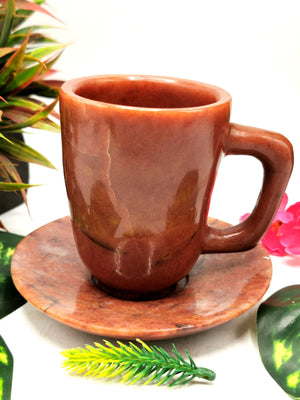 Beautiful Red Aventurine Tea Cup & Saucer - ONLY 1 Cup and 1 Saucer