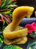 Cobra snake carving in Yellow Calcite stone - crystal healing / chakra / reiki / energy - 4.2 inches and 560 gms (1.23 lb)