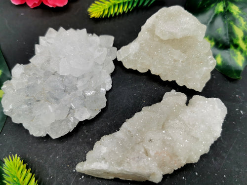 Set of coated calcilte and quartz mineral natural free forms (lot of 3 pcs) -reiki/energy/chakra/healing -2.5 inch and 0.35 kg (0.77 lb)