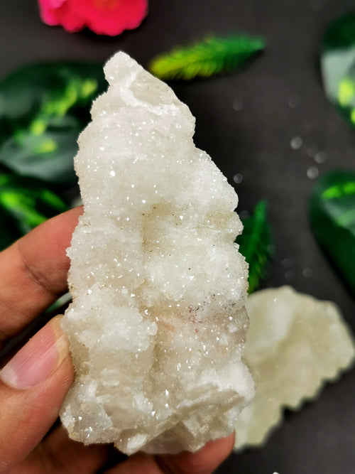 Set of coated calcilte and quartz mineral natural free forms (lot of 3 pcs) -reiki/energy/chakra/healing -2.5 inch and 0.35 kg (0.77 lb)