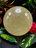Large natural calcite sphere/ball - handmade carvings - energy/chakra/reiki - 3.5 inch (8.75 cms) dia and 1.11 kgs (2.44 lb)
