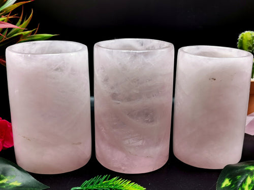 Beautiful gemstone goblets in rose quartz stone - crystals and gemstones - reiki/chakra/healing/energy - ONLY 1 PIECE