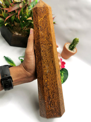 Large 8-face Mariam Jasper point/wand/tower -handmade carvings - energy/chakra/reiki - 12 in (30 cms) height and 2.56 kg (5.63 lb)