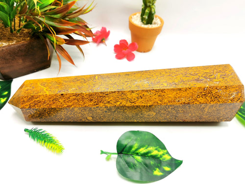 Large 8-face Mariam Jasper point/wand/tower -handmade carvings - energy/chakra/reiki - 12 in (30 cms) height and 2.56 kg (5.63 lb)