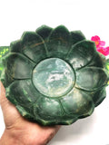 Beautiful green aventurine hand carved lotus bowls - 7 inches diameter and 610 gms (1.34 lb) - ONE BOWL ONLY