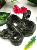 Slithering snake carving in Labradorite stone - crystal healing / chakra / reiki / energy - 5 inches and 520 gms (1.14 lb)