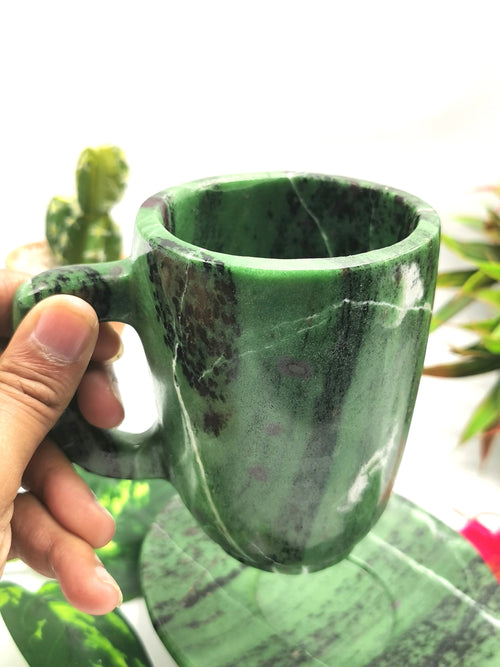 Beautiful Zoisite Tea Cup & Saucer - ONLY 1 Cup and 1 Saucer