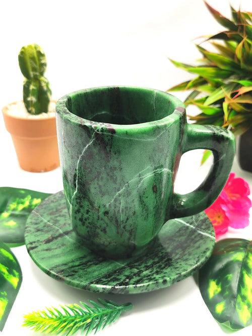 Beautiful Zoisite Tea Cup & Saucer - ONLY 1 Cup and 1 Saucer