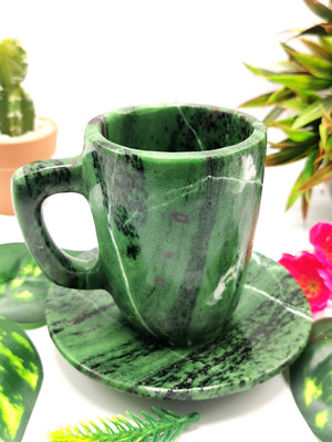 Beautiful Zoisite Tea Cup & Saucer - ONLY 1 Cup and 1 Saucer