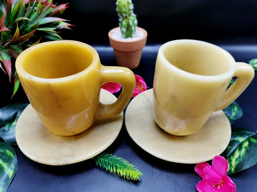 Beautiful Dark Ivory Agate Tea Cup & Saucer - ONLY 1 Cup and 1 Saucer