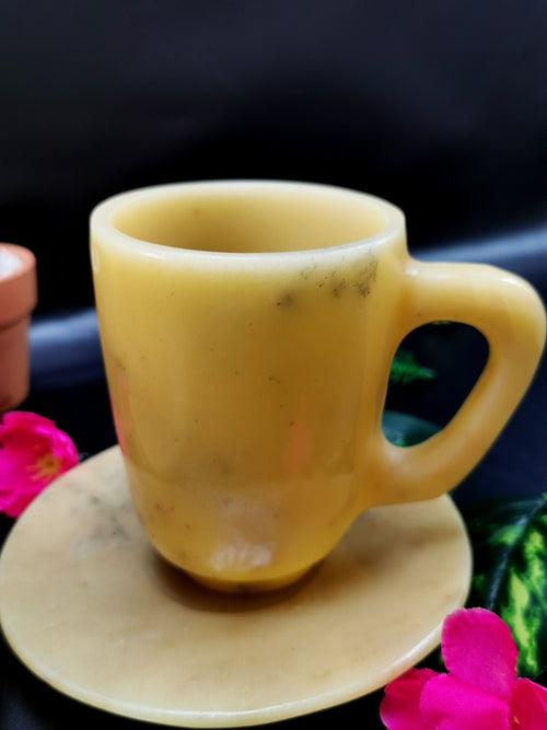 Beautiful Dark Ivory Agate Tea Cup & Saucer - ONLY 1 Cup and 1 Saucer