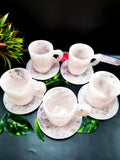 Exquisite Rose Quartz Tea Cup & Saucer - ONLY 1 Cup and 1 Saucer