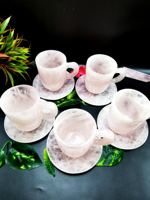 Exquisite Rose Quartz Tea Cup & Saucer - ONLY 1 Cup and 1 Saucer