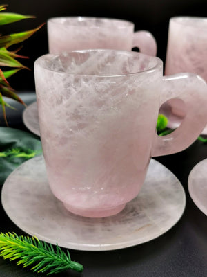 Exquisite Rose Quartz Tea Cup & Saucer - ONLY 1 Cup and 1 Saucer