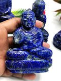 Lapis Lazuli Buddha - handmade carving of serene and meditating Lord Buddha - crystal/reiki/healing - 4 inches and 300 gms - 1 PIECE ONLY