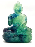Green Fluorite Buddha - handmade carving of serene and meditating Lord Buddha - crystal/reiki/healing - 4 inches and 320 gms