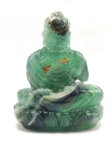 Green Fluorite Buddha - handmade carving of serene and meditating Lord Buddha - crystal/reiki/healing - 4 inches and 415 gms