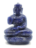 Sodalite Buddha statue - handmade carving of serene and meditating Lord Buddha - crystal/reiki/healing - 4 inches and 300 gms (0.66 lb)