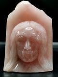 Lord Jesus majestic carving in natural rose quartz stone | hand carved in gemstones | crystal/reiki - 6 inches and 1.92 kg (4.22 lb)