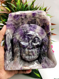 Lord Jesus majestic carving in natural amethyst stone | hand carved in gemstones | crystal/reiki - 6 inches and 1.55 kg (3.41 lb)
