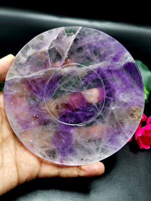 Amethyst Crystal Plate - Crystal and Gemstones Healing / Reiki / Chakra - 5 inches and 245 gms (0.54 lb)