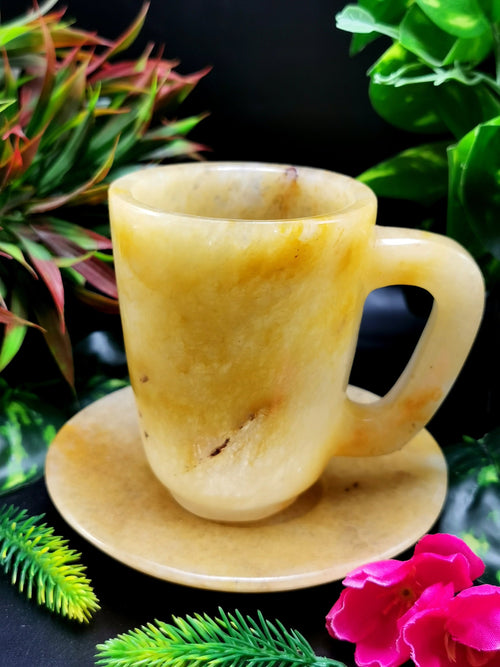 Beautiful Yellow Aventurine Tea Cup & Saucer - ONLY 1 Cup and 1 Saucer