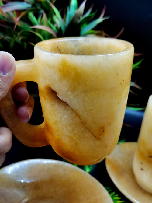 Beautiful Yellow Aventurine Tea Cup & Saucer - ONLY 1 Cup and 1 Saucer