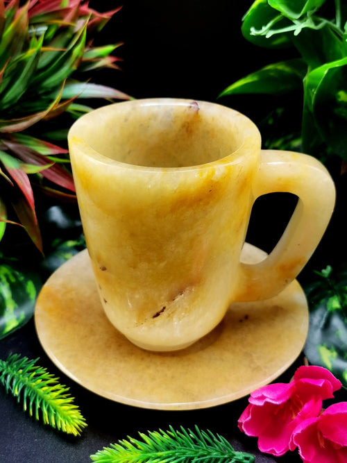 Beautiful Yellow Aventurine Tea Cup & Saucer - ONLY 1 Cup and 1 Saucer