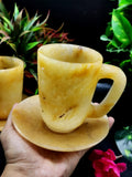 Beautiful Yellow Aventurine Tea Cup & Saucer - ONLY 1 Cup and 1 Saucer