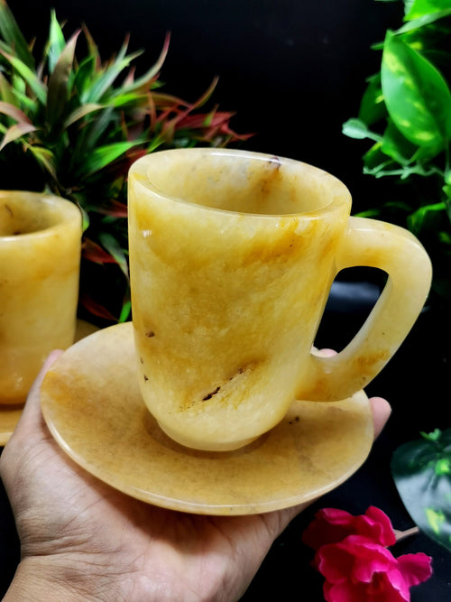 Beautiful Yellow Aventurine Tea Cup & Saucer - ONLY 1 Cup and 1 Saucer