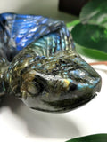 Slithering snake carving in Labradorite stone - crystal healing / chakra / reiki / energy - 5.5 inches and 510 gms (1.12 lb)