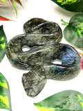 Slithering snake carving in Labradorite stone - crystal healing / chakra / reiki / energy - 5.5 inches and 510 gms (1.12 lb)