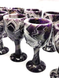 Beautiful gemstone wine glass in chevron amethyst stone - ONLY 1 PIECE
