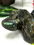 Slithering snake carving in Labradorite stone - crystal healing / chakra / reiki / energy - 5 inches and 520 gms (1.14 lb)