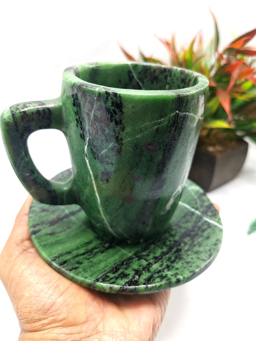 Beautiful Zoisite Tea Cup & Saucer - ONLY 1 Cup and 1 Saucer