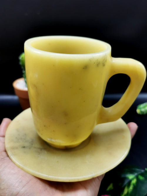 Beautiful Dark Ivory Agate Tea Cup & Saucer - ONLY 1 Cup and 1 Saucer
