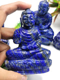 Lapis Lazuli Buddha - handmade carving of serene and meditating Lord Buddha - crystal/reiki/healing - 4 inches and 300 gms - 1 PIECE ONLY