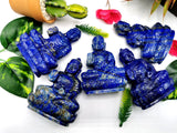 Lapis Lazuli Buddha - handmade carving of serene and meditating Lord Buddha - crystal/reiki/healing - 4 inches and 300 gms - 1 PIECE ONLY
