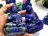 Lapis Lazuli Buddha - handmade carving of serene and meditating Lord Buddha - crystal/reiki/healing - 4 inches and 300 gms - 1 PIECE ONLY