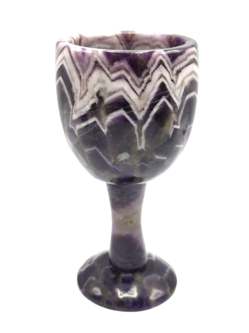 Beautiful gemstone wine glass in chevron amethyst stone - ONLY 1 PIECE