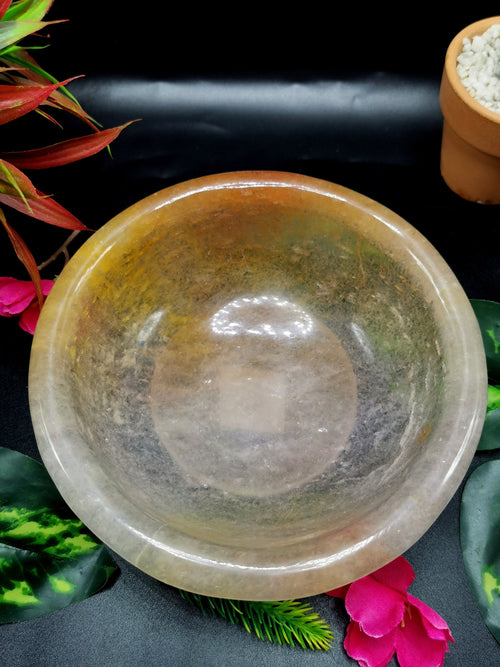 Beautiful red quartz designer hand carved bowls - 6 inches and 340 gms (0.75 lb) - ONE BOWL ONLY