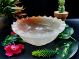 Beautiful red quartz designer hand carved bowls - 6 inches and 420 gms (0.92 lb) - ONE BOWL ONLY