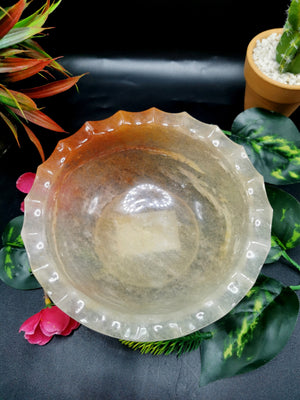 Beautiful red quartz designer hand carved bowls - 6 inches and 420 gms (0.92 lb) - ONE BOWL ONLY