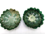 Beautiful green aventurine hand carved lotus bowls - 7 inches diameter and 660 gms (1.45 lb) - ONE BOWL ONLY
